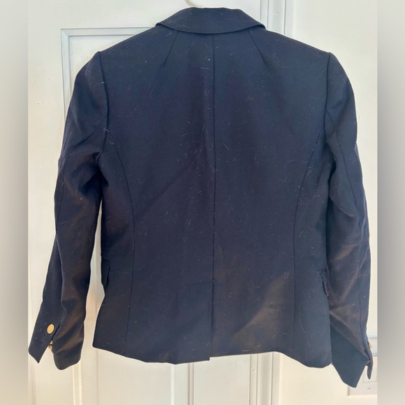 NWOT J. Crew Schoolboy Blazer Navy Blue Gold Button Lined Tailored Jacket 0P - Picture 4 of 7